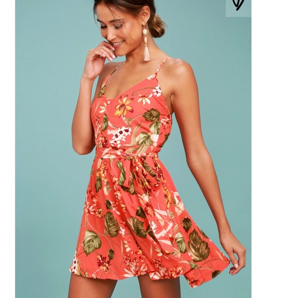 Lulus Dresses & Skirts - Lulus NWT Ulani Rusty Rose Floral Skater Dress XS